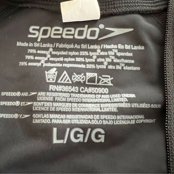 Speedo Black Zip Power Flex Eco Warm Up Jacket Size Large - Picture 3 of 7